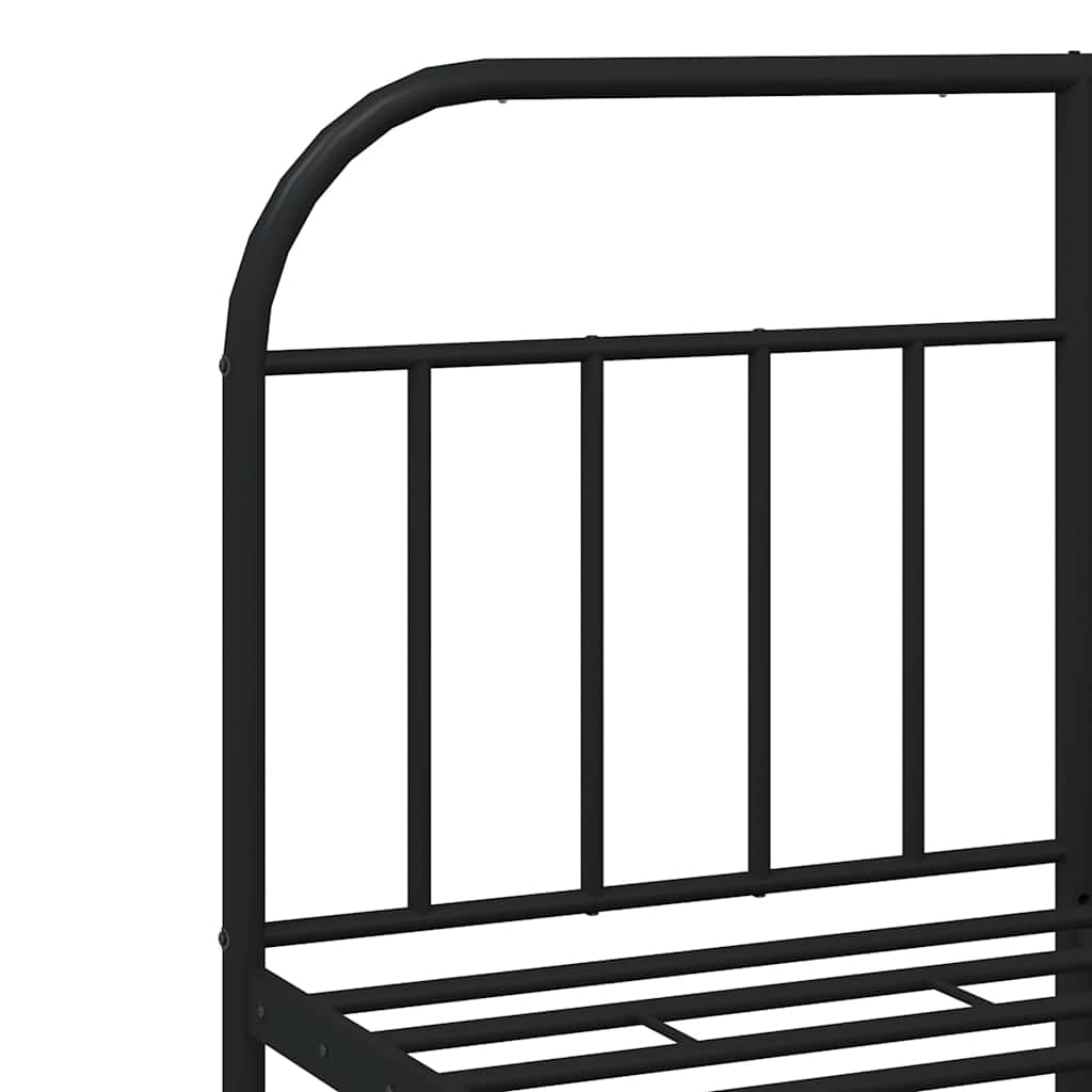 Cadre de lit métal sans matelas avec pied de lit noir 135x190cm - XIOS