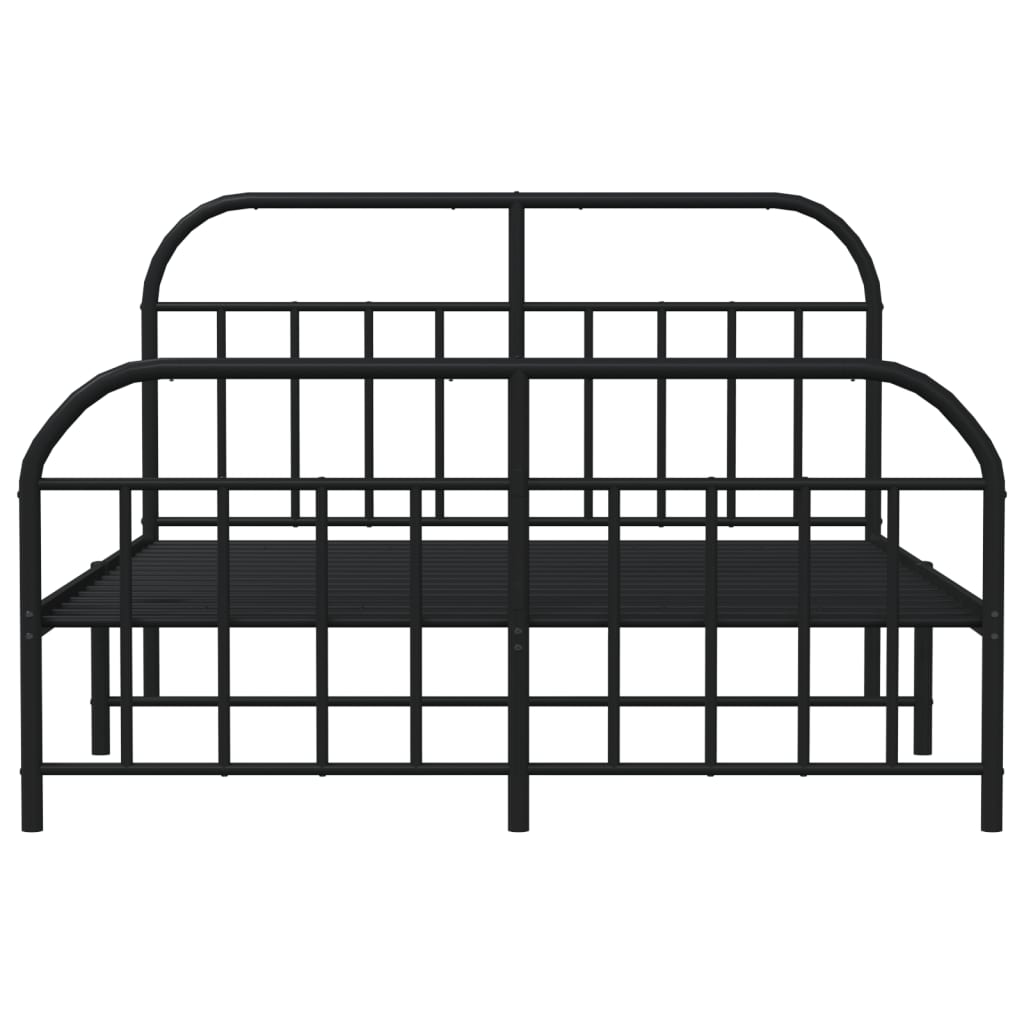 Cadre de lit métal sans matelas avec pied de lit noir 140x200cm - XIOS
