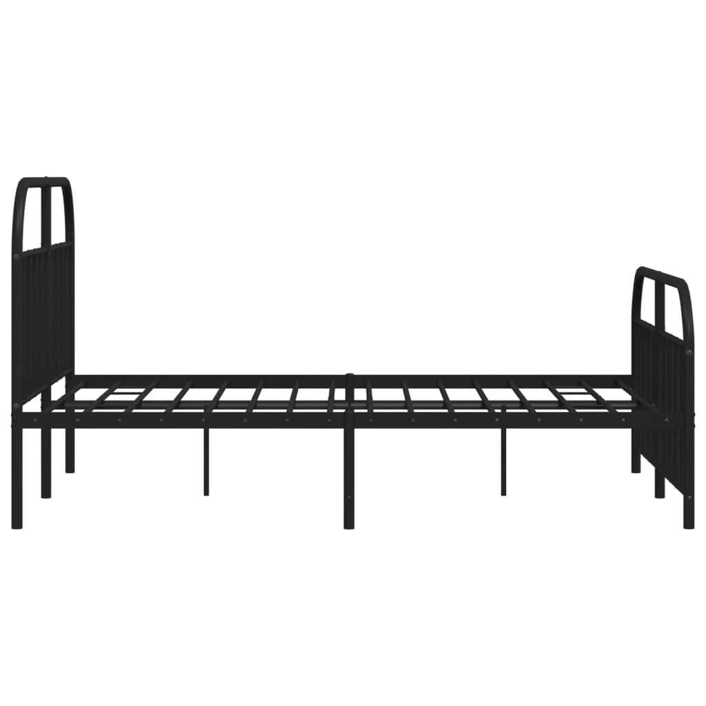 Cadre de lit métal sans matelas avec pied de lit noir 140x200cm - XIOS
