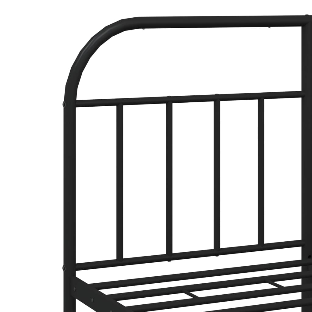 Cadre de lit métal sans matelas avec pied de lit noir 140x200cm - XIOS
