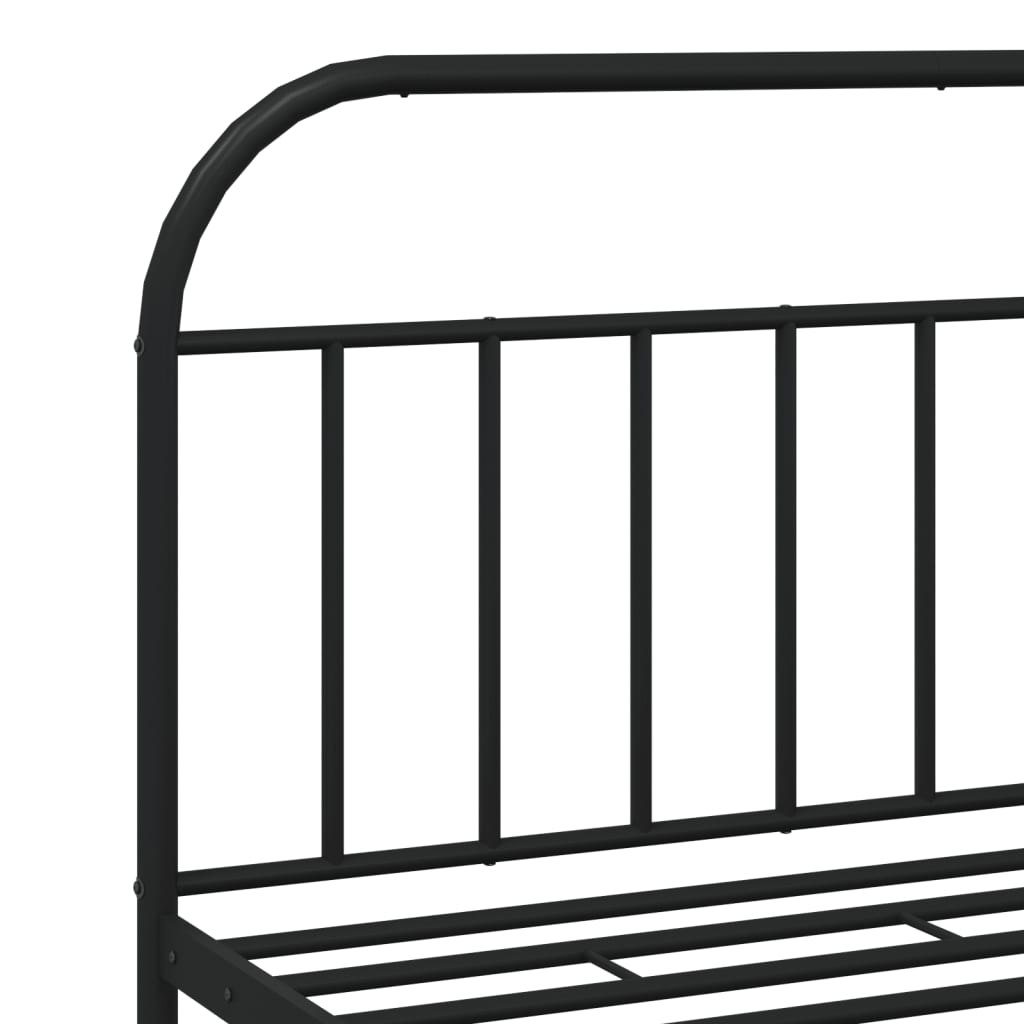 Cadre de lit métal sans matelas avec pied de lit noir 180x200cm - XIOS