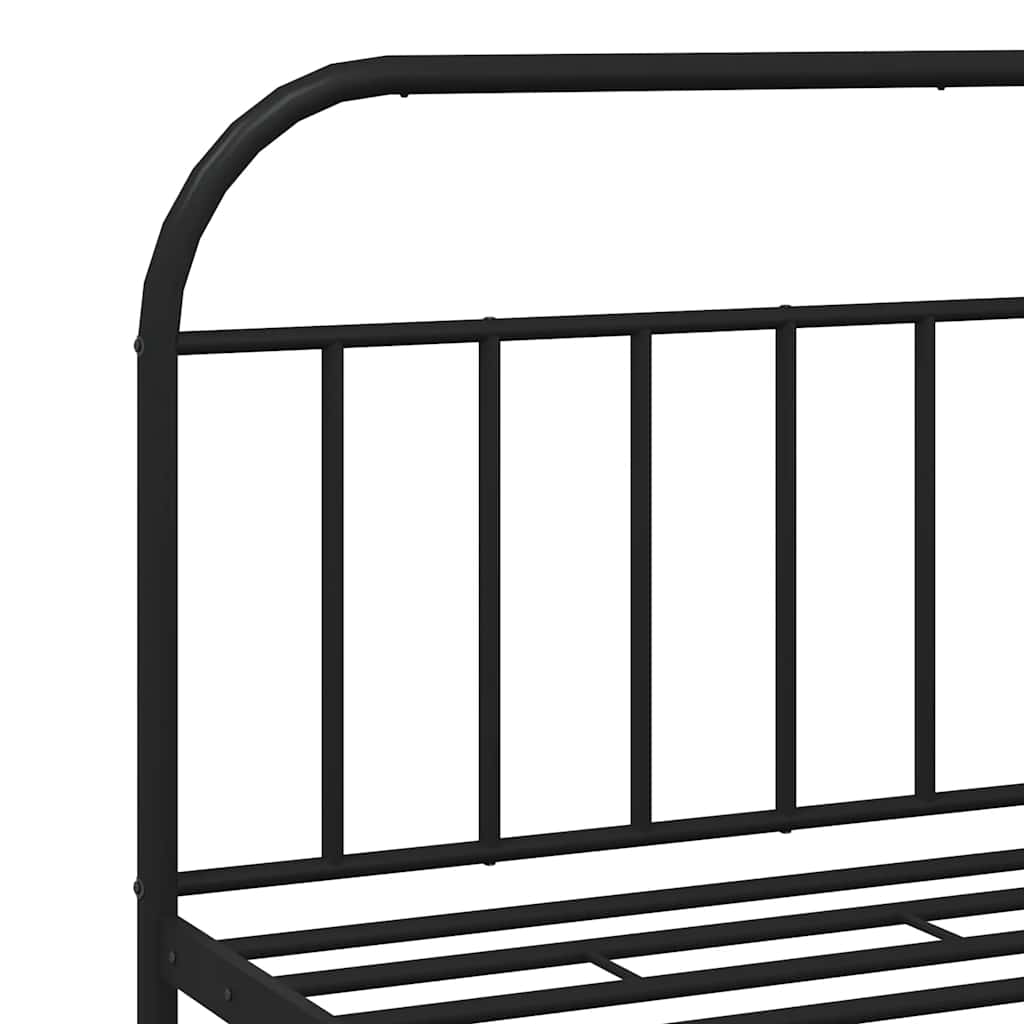 Cadre de lit métal sans matelas avec pied de lit noir 183x213cm - XIOS