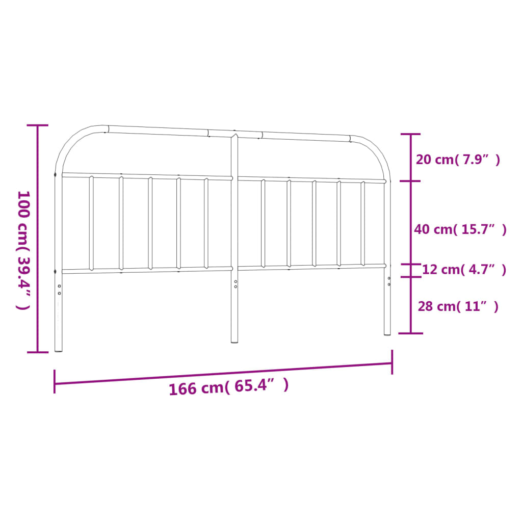 Tête de lit métal noir 160 cm Têtes et pieds de lit vidaXL