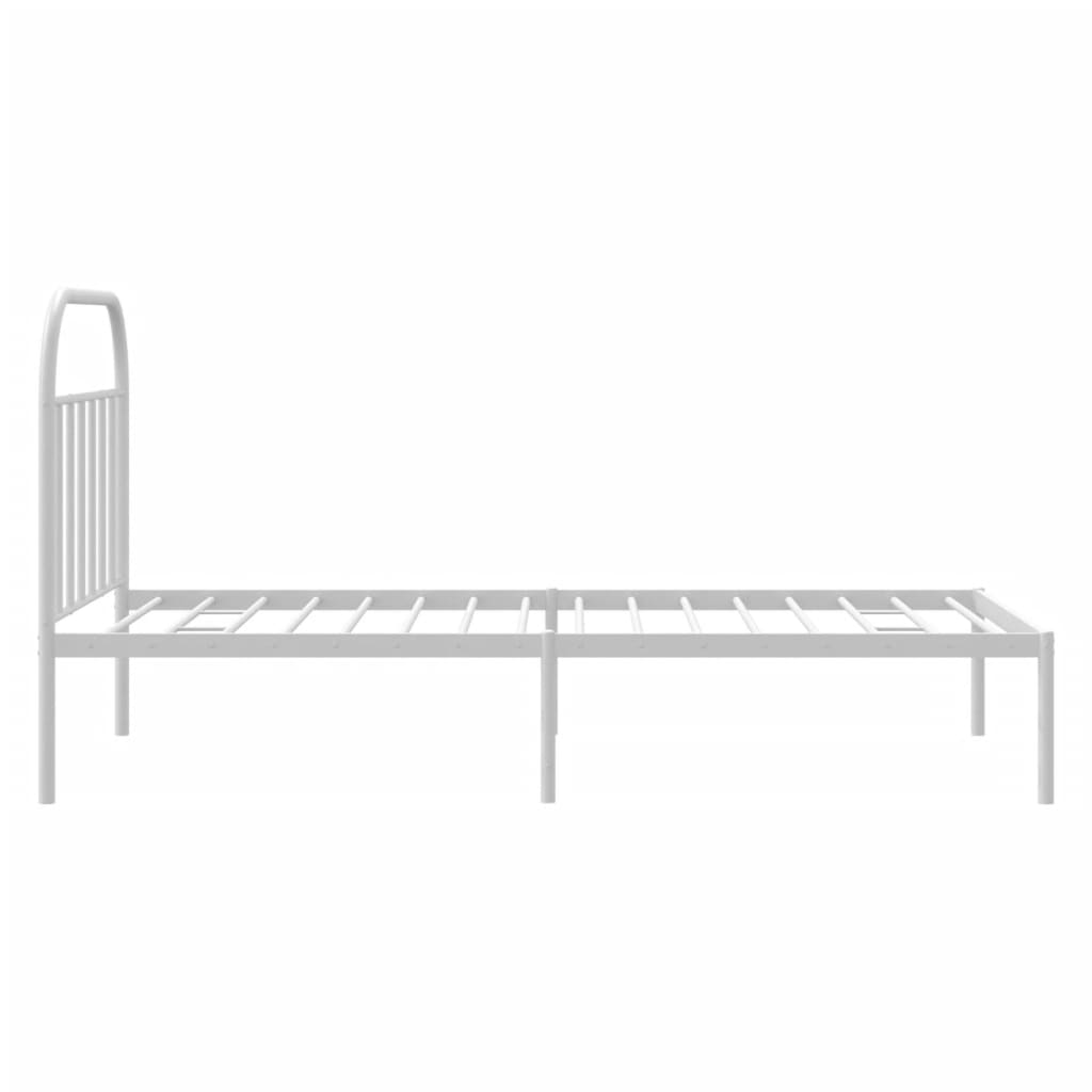 Cadre de lit métal sans matelas et tête de lit blanc 107x203 cm - XIOS