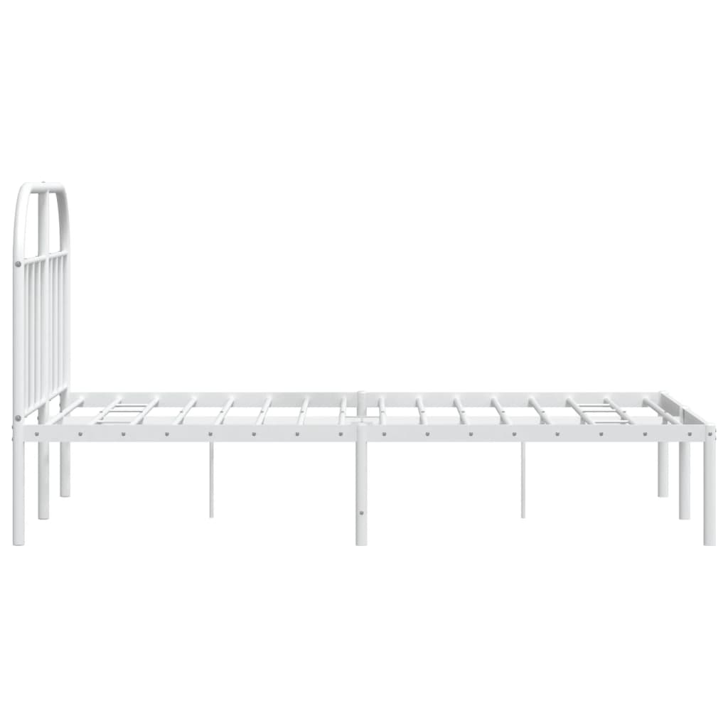Cadre de lit métal sans matelas et tête de lit blanc 120x190 cm - XIOS