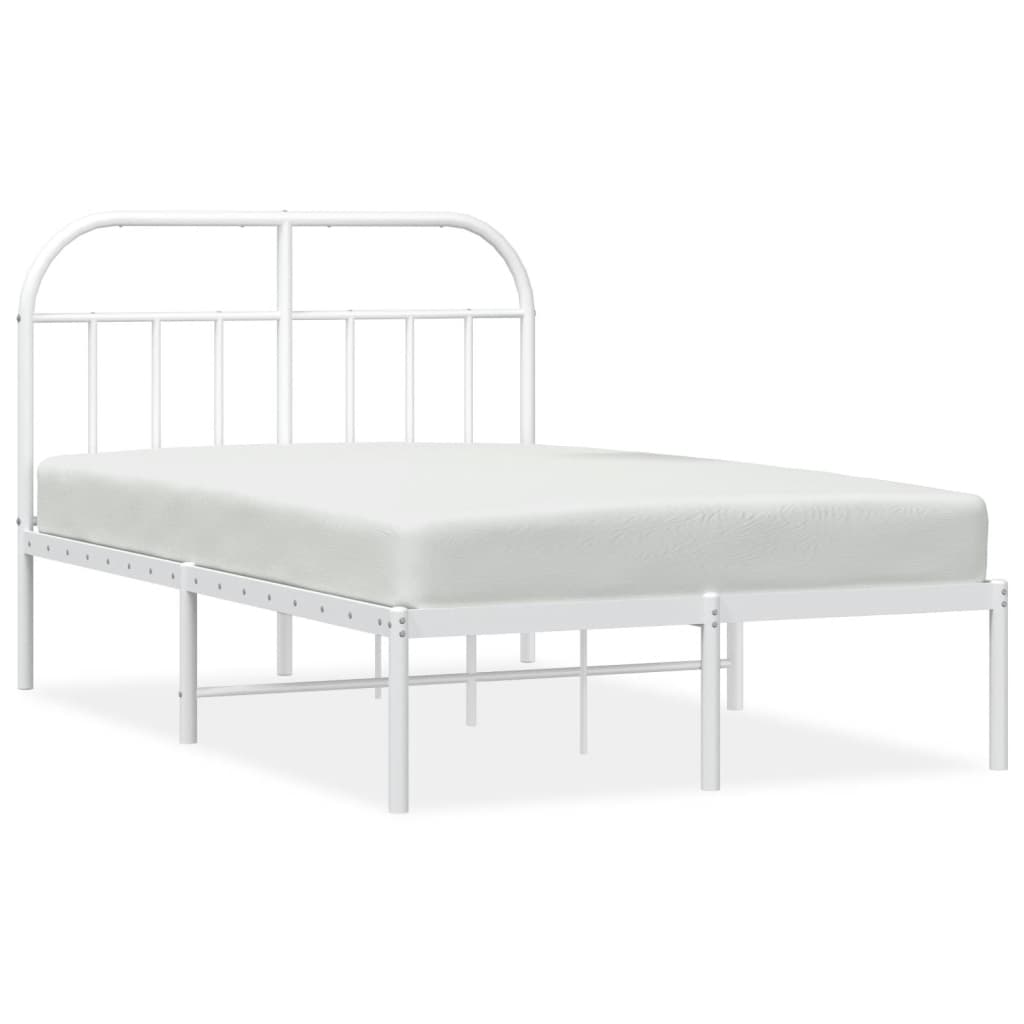 Cadre de lit métal sans matelas et tête de lit blanc 120x200 cm - XIOS