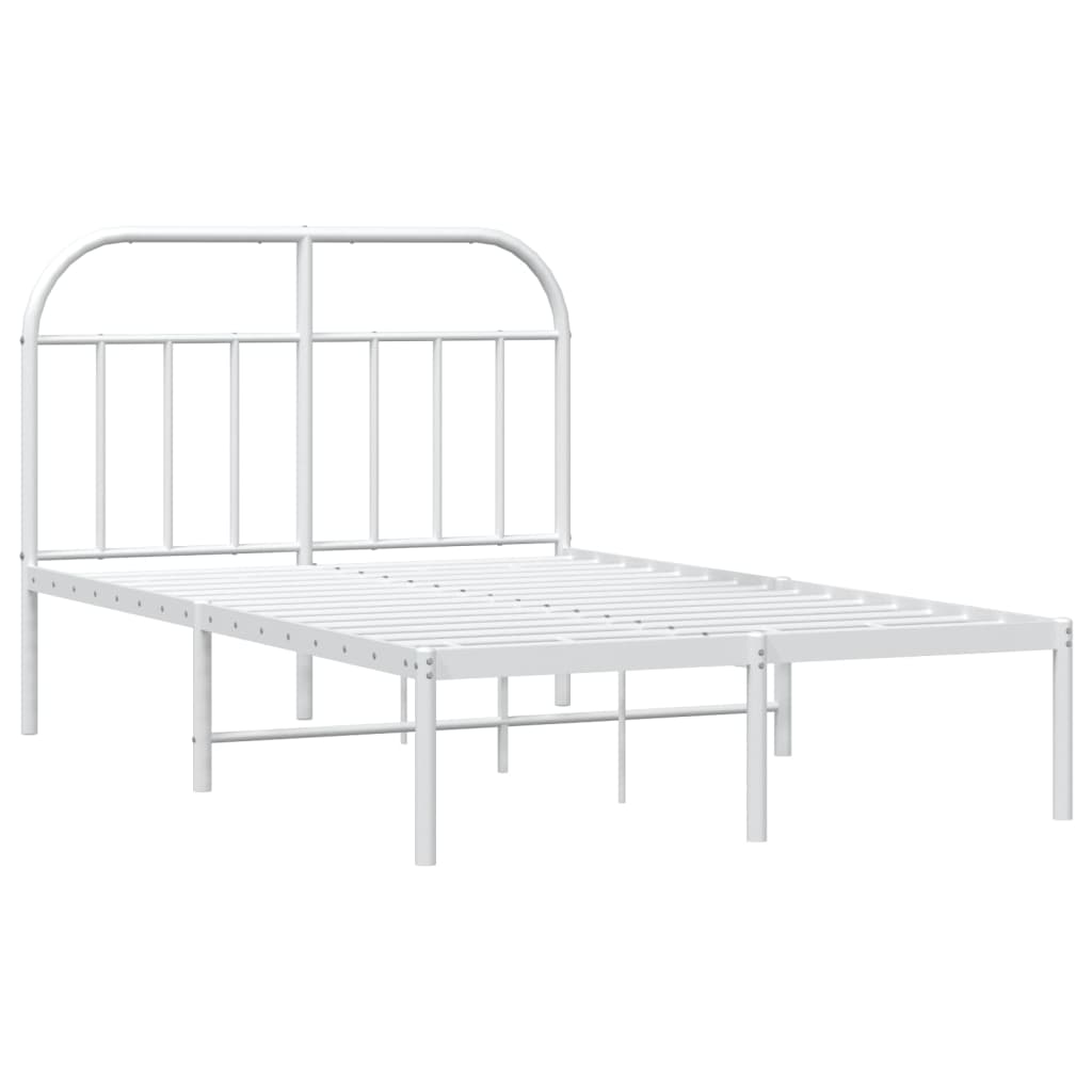 Cadre de lit métal sans matelas et tête de lit blanc 120x200 cm - XIOS