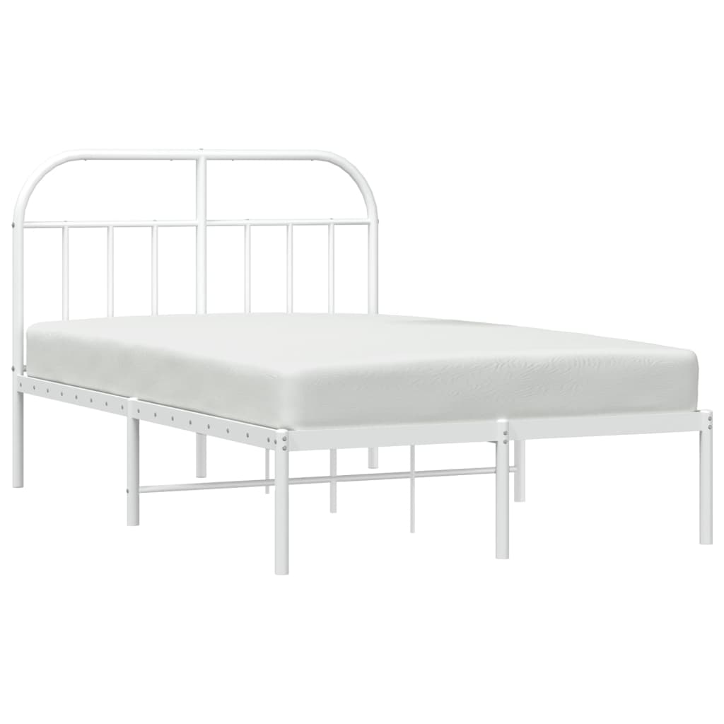 Cadre de lit métal sans matelas et tête de lit blanc 120x200 cm - XIOS