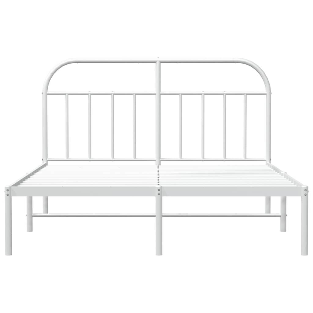 Cadre de lit métal sans matelas et tête de lit blanc 150x200 cm - XIOS