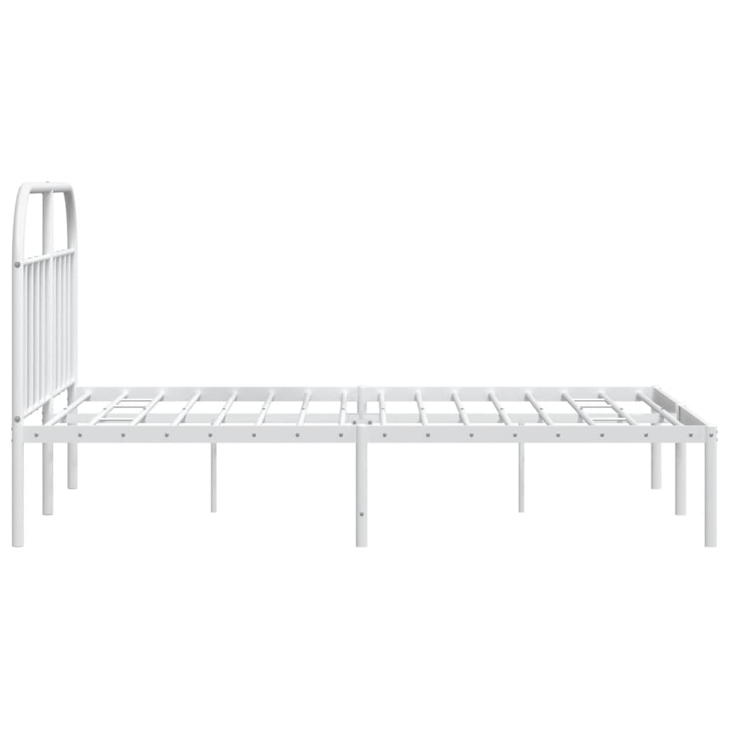 Cadre de lit métal sans matelas et tête de lit blanc 180x200 cm - XIOS