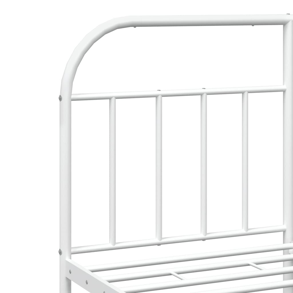 Cadre de lit métal sans matelas et tête de lit blanc 180x200 cm - XIOS
