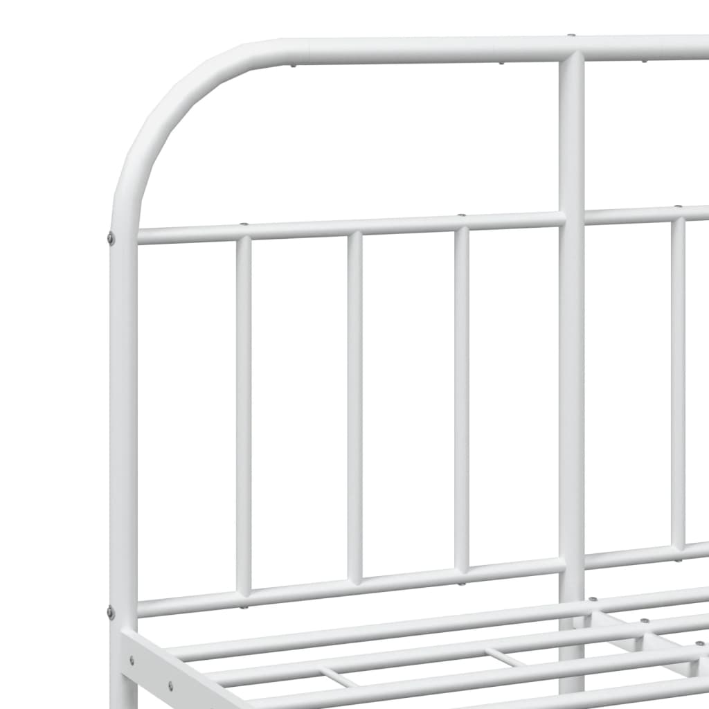 Cadre de lit métal sans matelas et pied de lit blanc 120x200 cm - XIOS