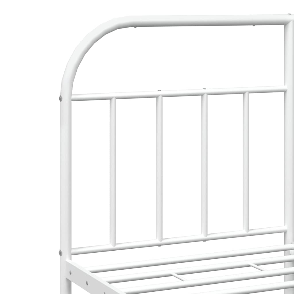 Cadre de lit métal sans matelas et pied de lit blanc 183x213 cm - XIOS