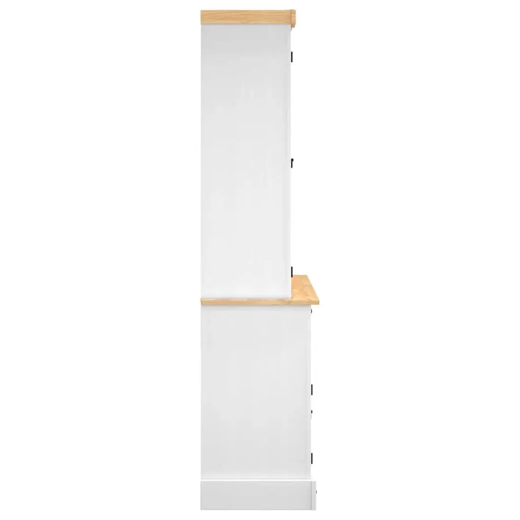 Buffet haut Corona blanc 112x43x191,5 cm bois massif pin mexicain - XIOS