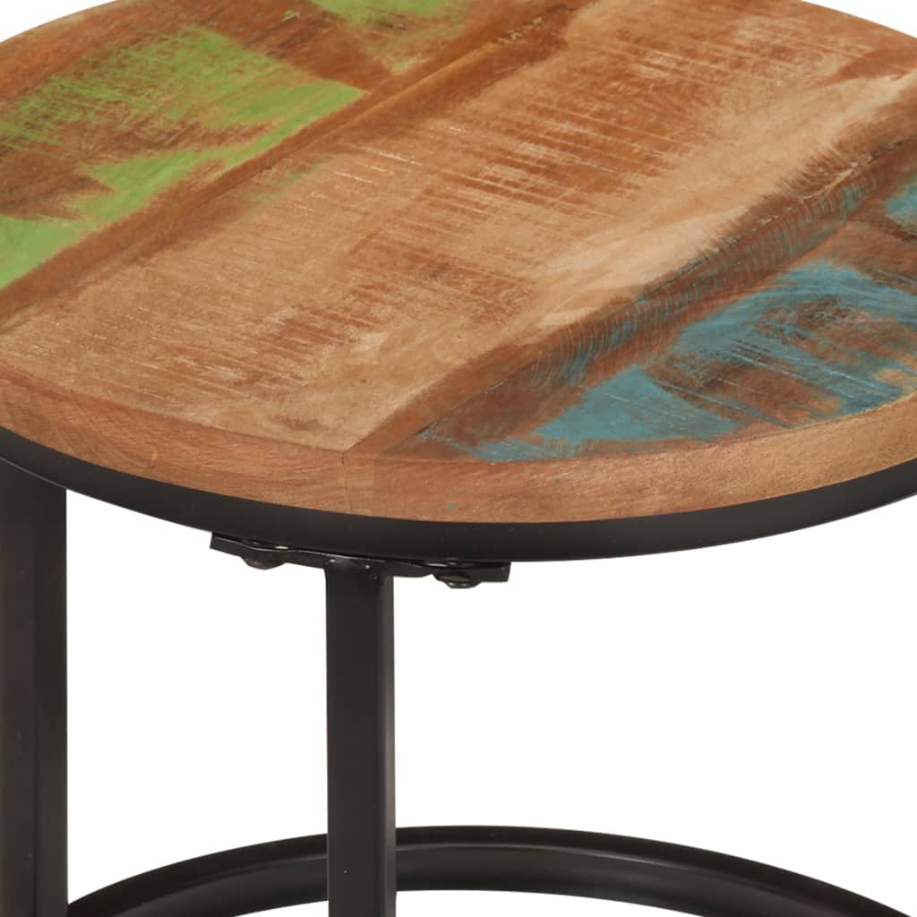 Tables gigognes 3 pcs bois massif de récupération - XIOS