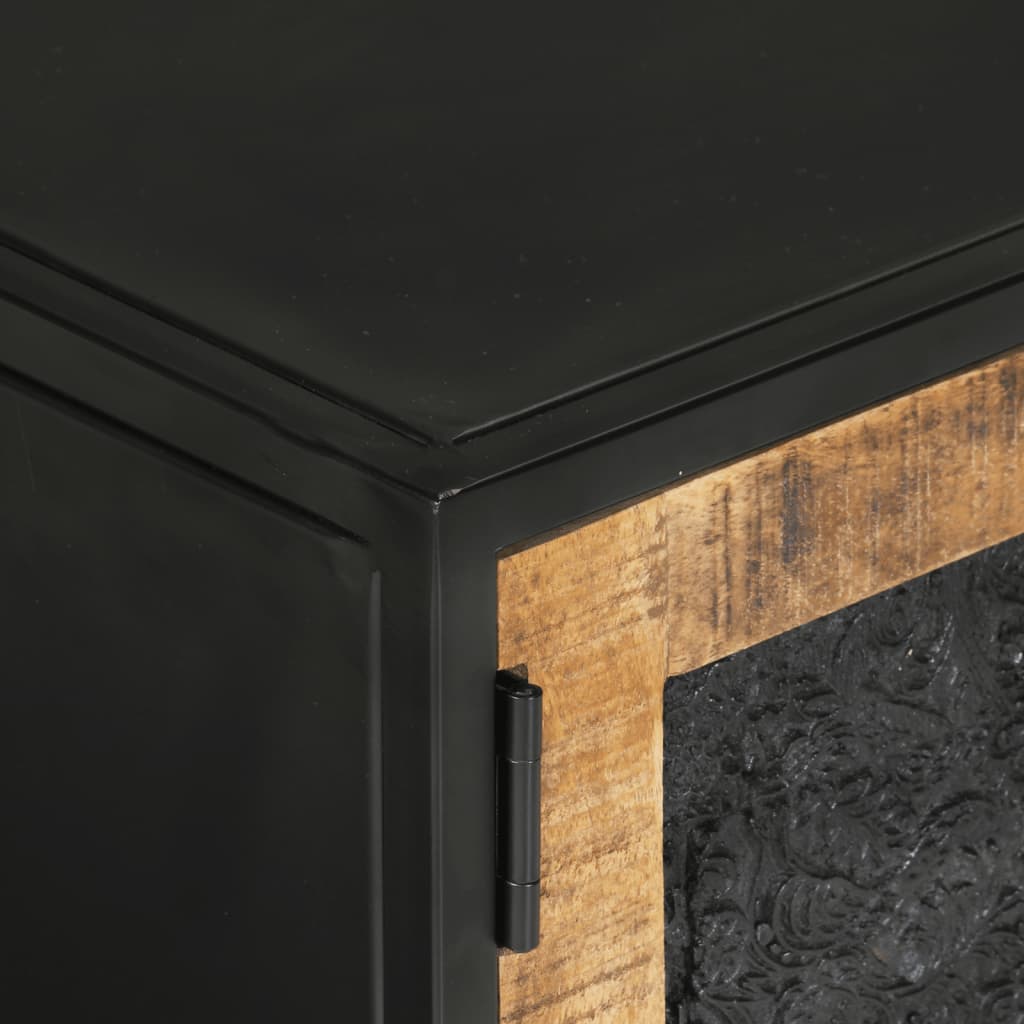 Meuble TV 110x30x40 cm bois massif de manguier et fer - XIOS