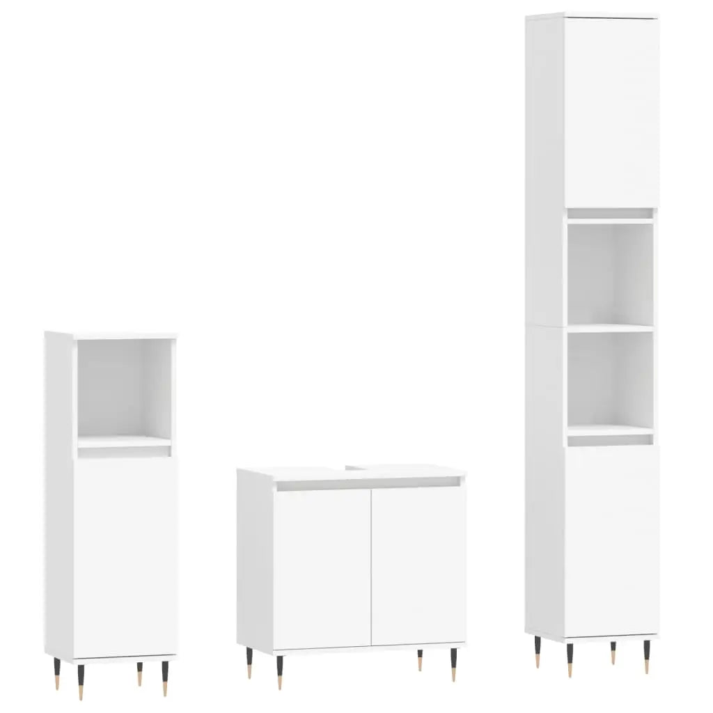 Ensemble d’armoires salle de bain 3 pcs blanc bois d’ingénierie - XIOS