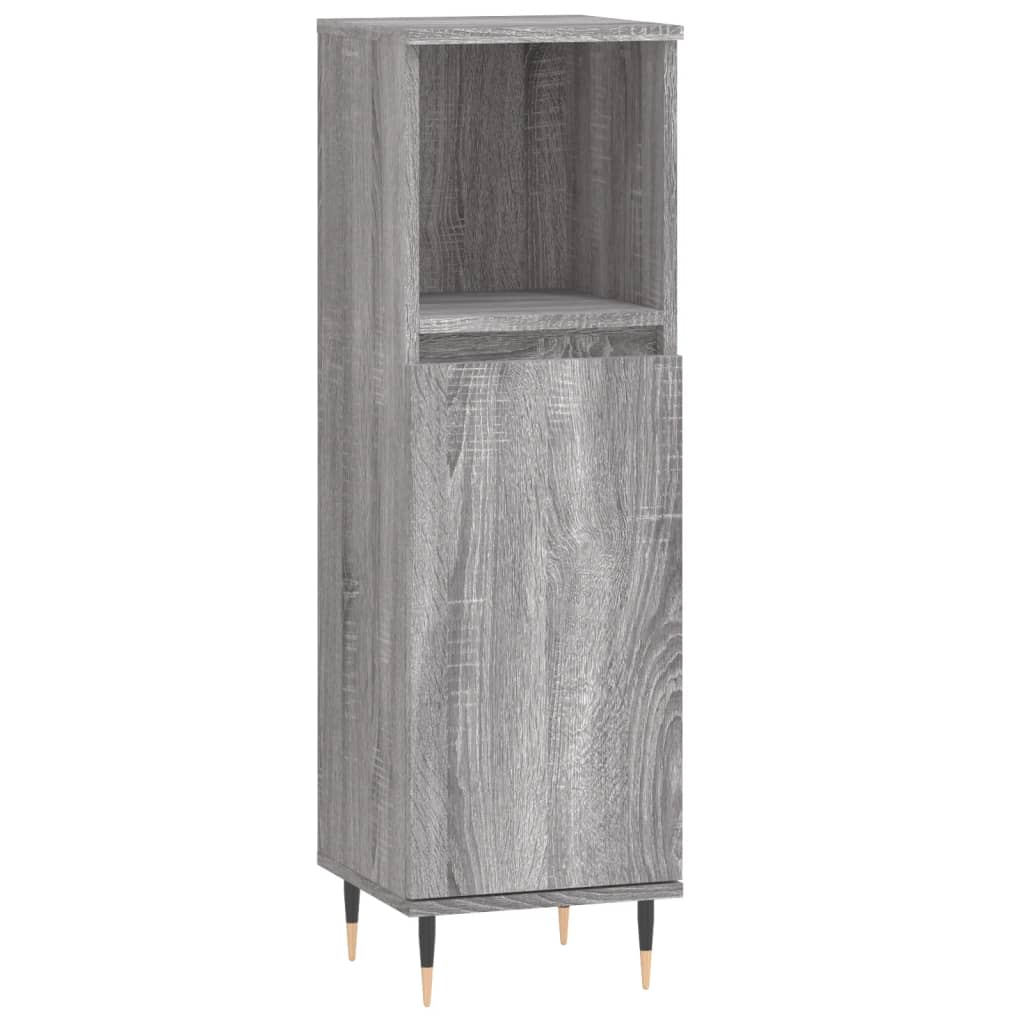 Ensemble d'armoires de salle de bain 3 pcs sonoma gris