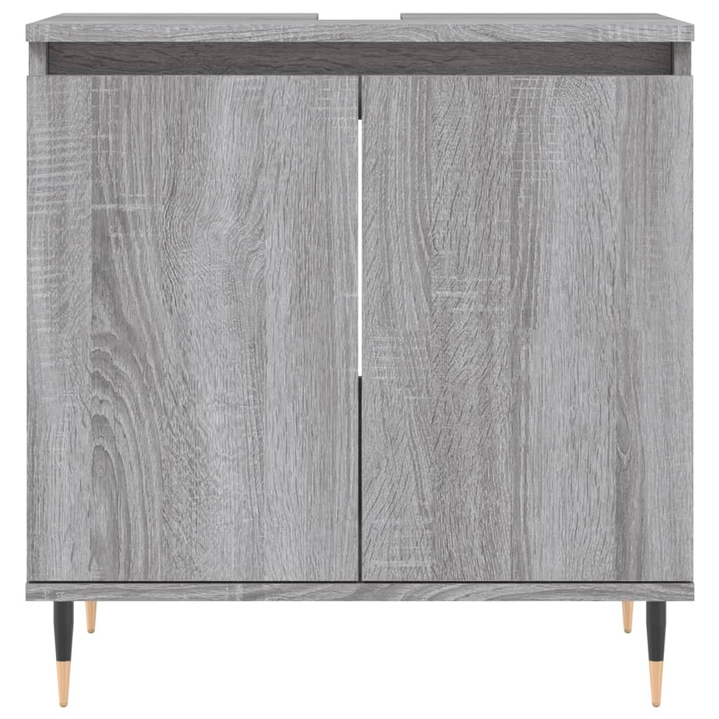 Ensemble d'armoires de salle de bain 3 pcs sonoma gris