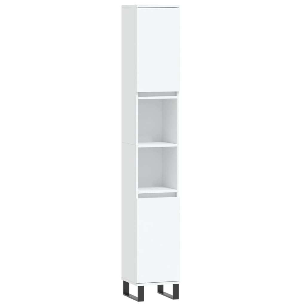 Ensemble d'armoires salle de bain 3 pcs blanc bois d'ingénierie