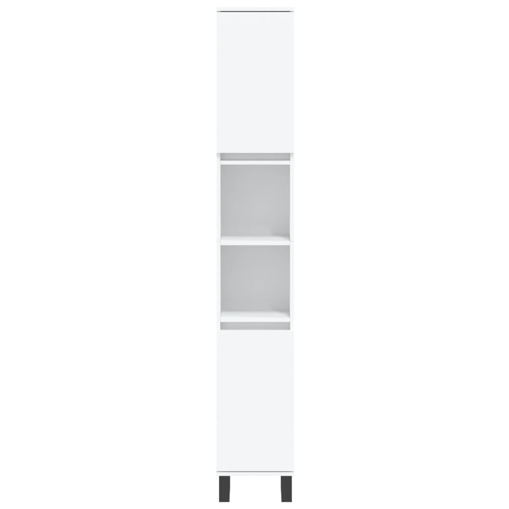 Ensemble d'armoires salle de bain 3 pcs blanc bois d'ingénierie