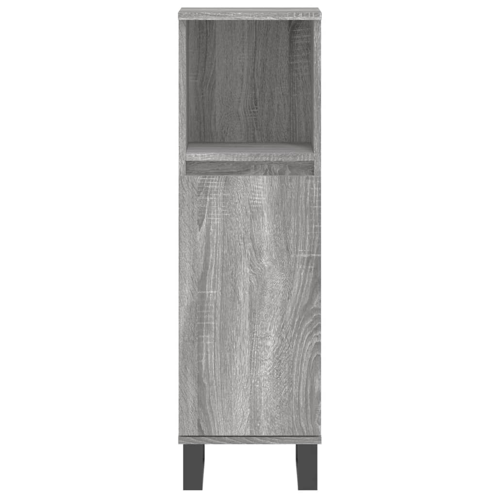 Ensemble d'armoires de salle de bain 3 pcs sonoma gris