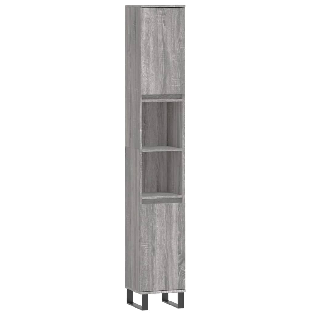 Ensemble d'armoires de salle de bain 3 pcs sonoma gris