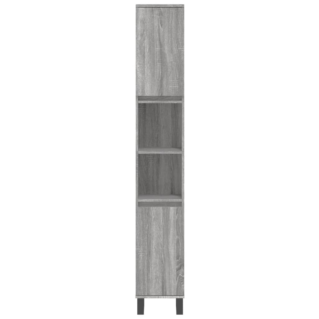Ensemble d'armoires de salle de bain 3 pcs sonoma gris