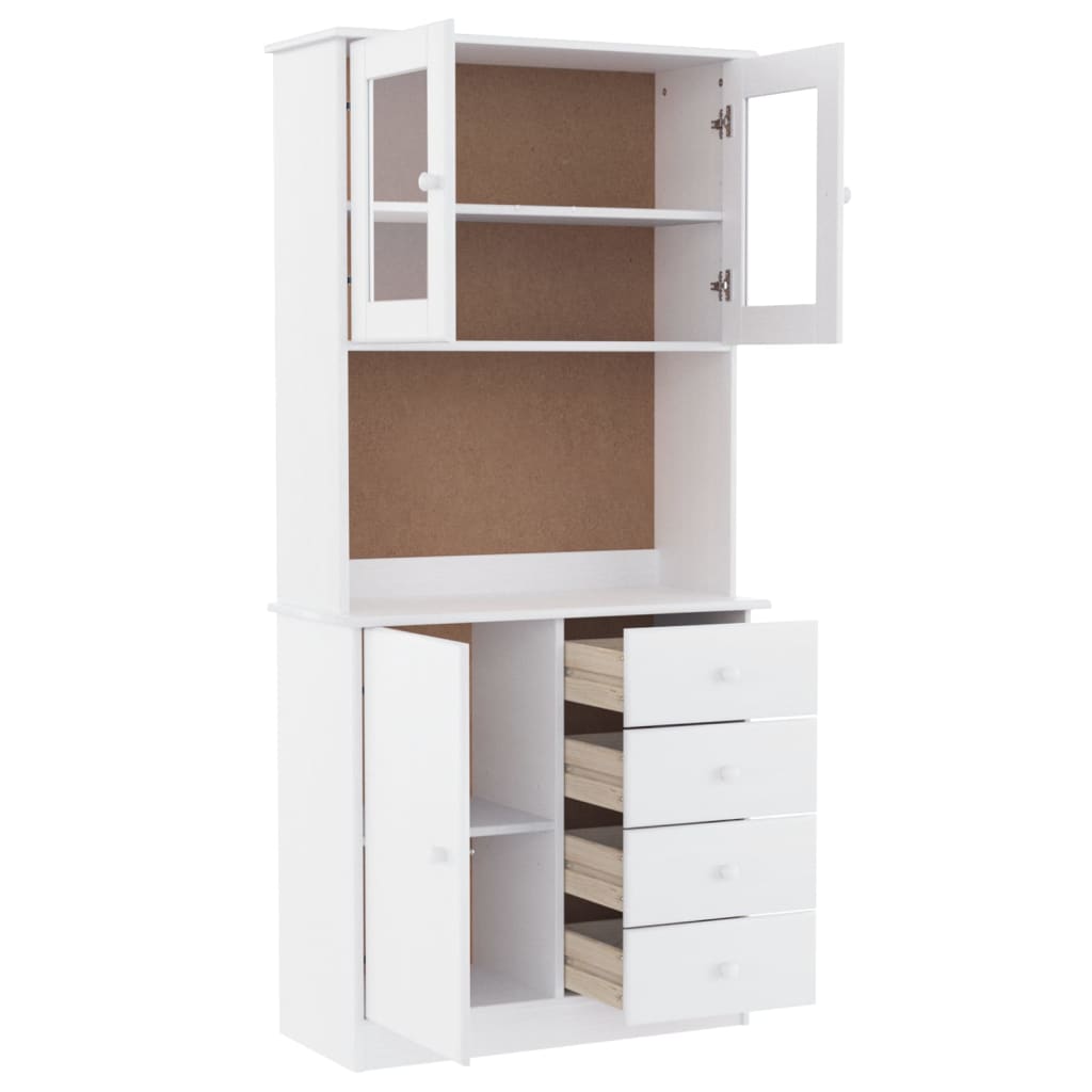 Buffet ALTA blanc 77x35x165 cm bois massif de pin - XIOS