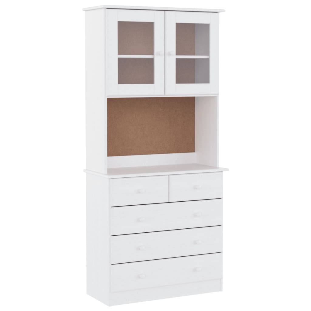 Buffet ALTA blanc 77x35x165 cm bois massif de pin - XIOS
