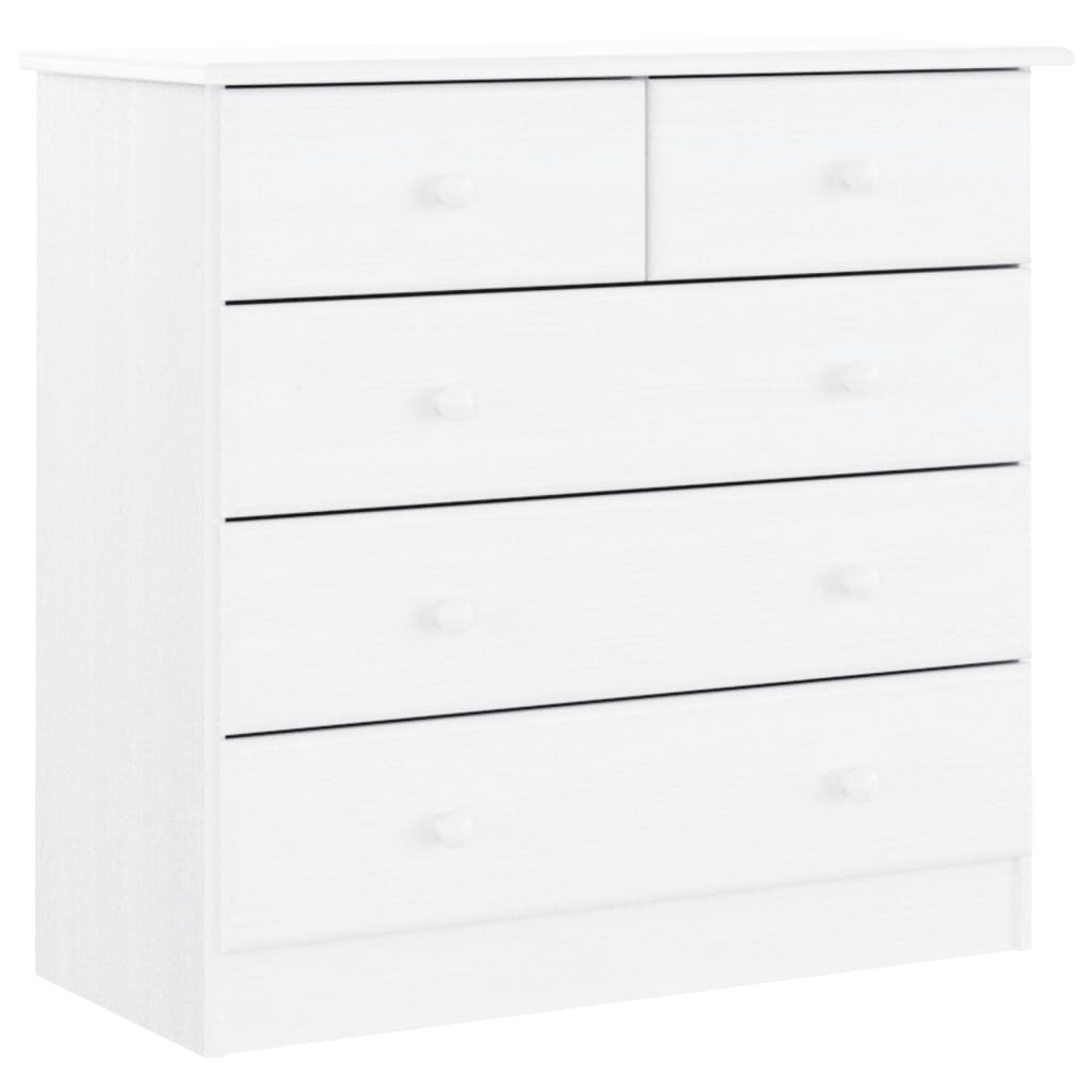 Buffet ALTA blanc 77x35x165 cm bois massif de pin - XIOS