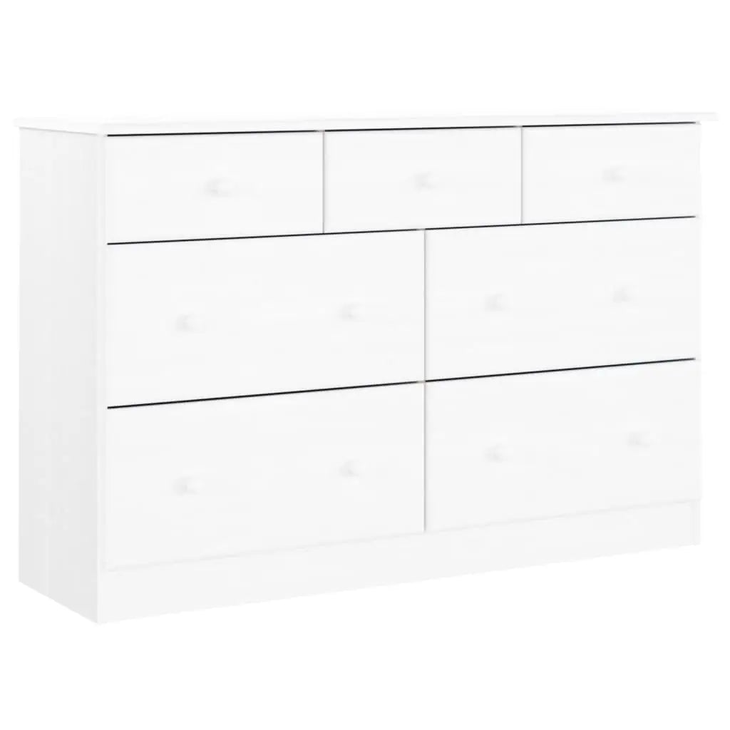 Commode ALTA blanc 112x35x73 cm bois massif de pin - XIOS