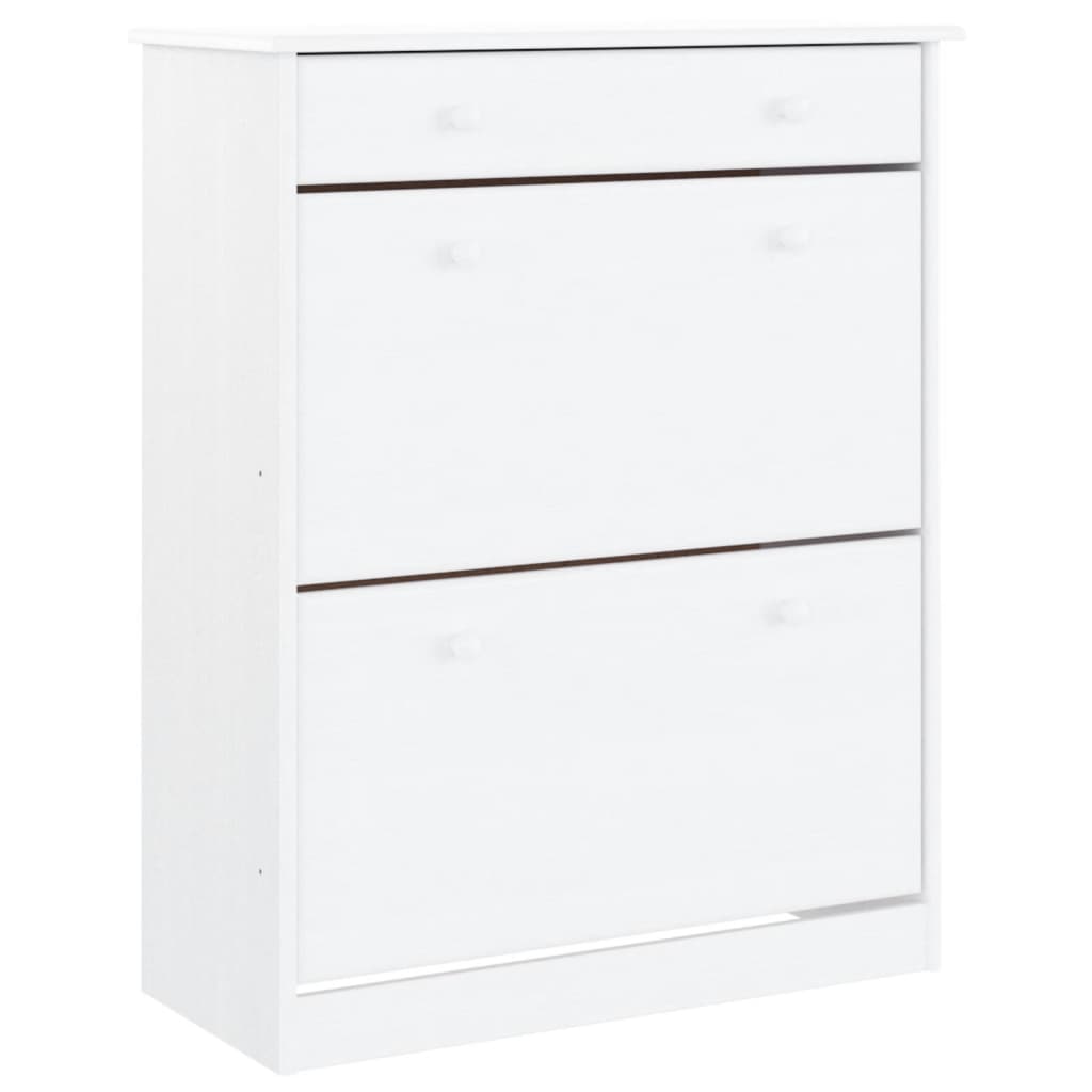 Armoire à chaussures ALTA blanc 77x35x96 cm bois massif de pin - XIOS