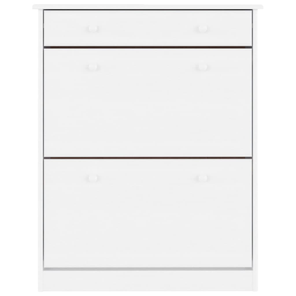 Armoire à chaussures ALTA blanc 77x35x96 cm bois massif de pin - XIOS