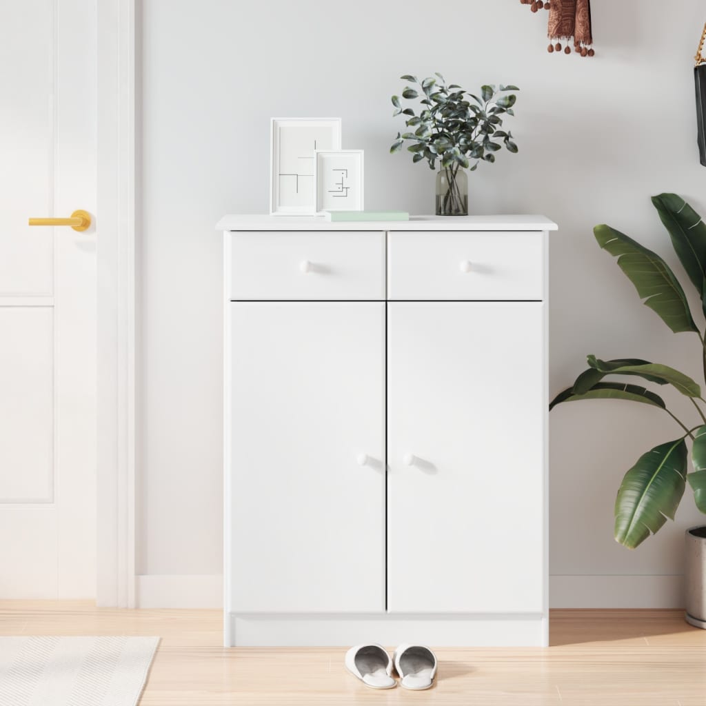Armoire à chaussures ALTA blanc 77x35x96 cm bois massif de pin - XIOS
