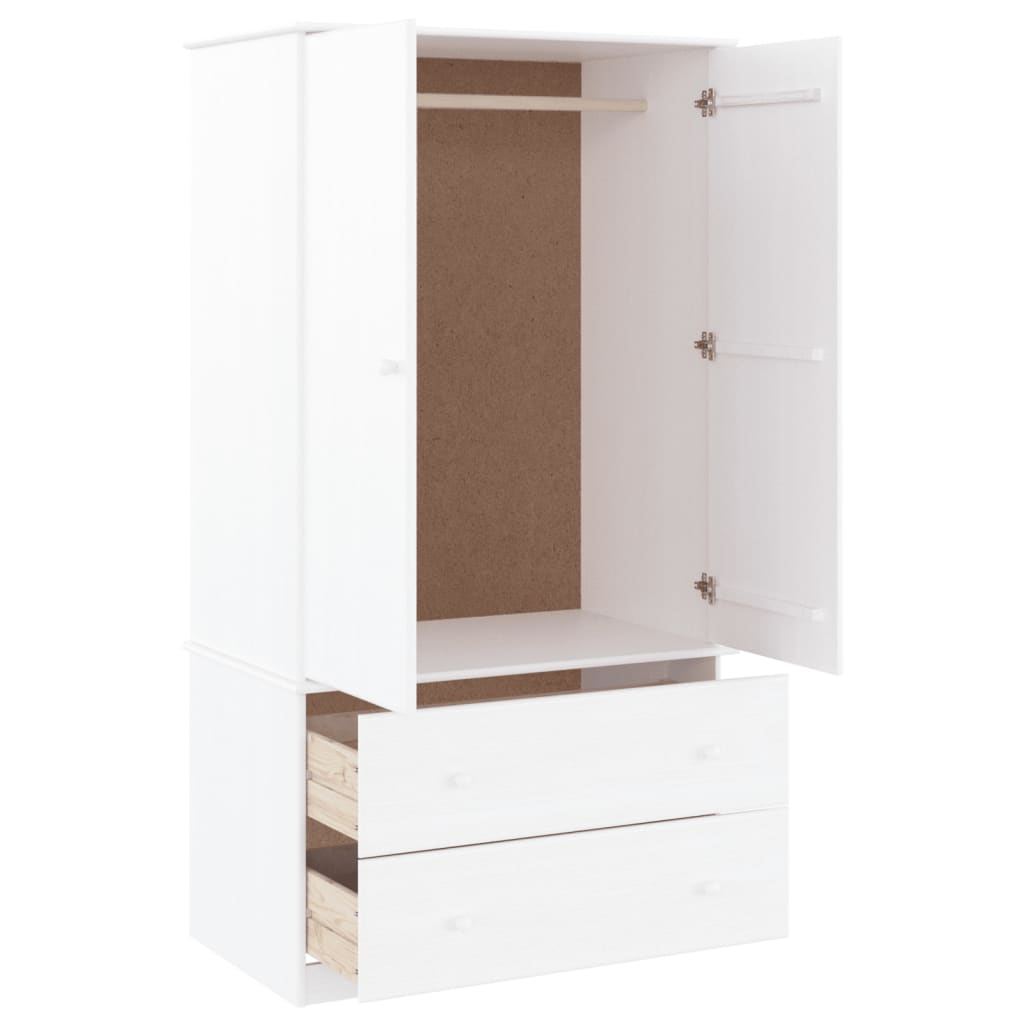 Garde-robe ALTA blanc 90x55x170 cm bois massif de pin - XIOS