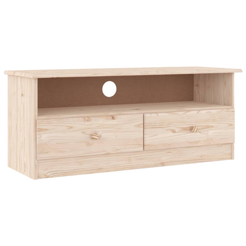 Meuble TV avec tiroirs ALTA 100x35x41 cm bois massif de pin - XIOS