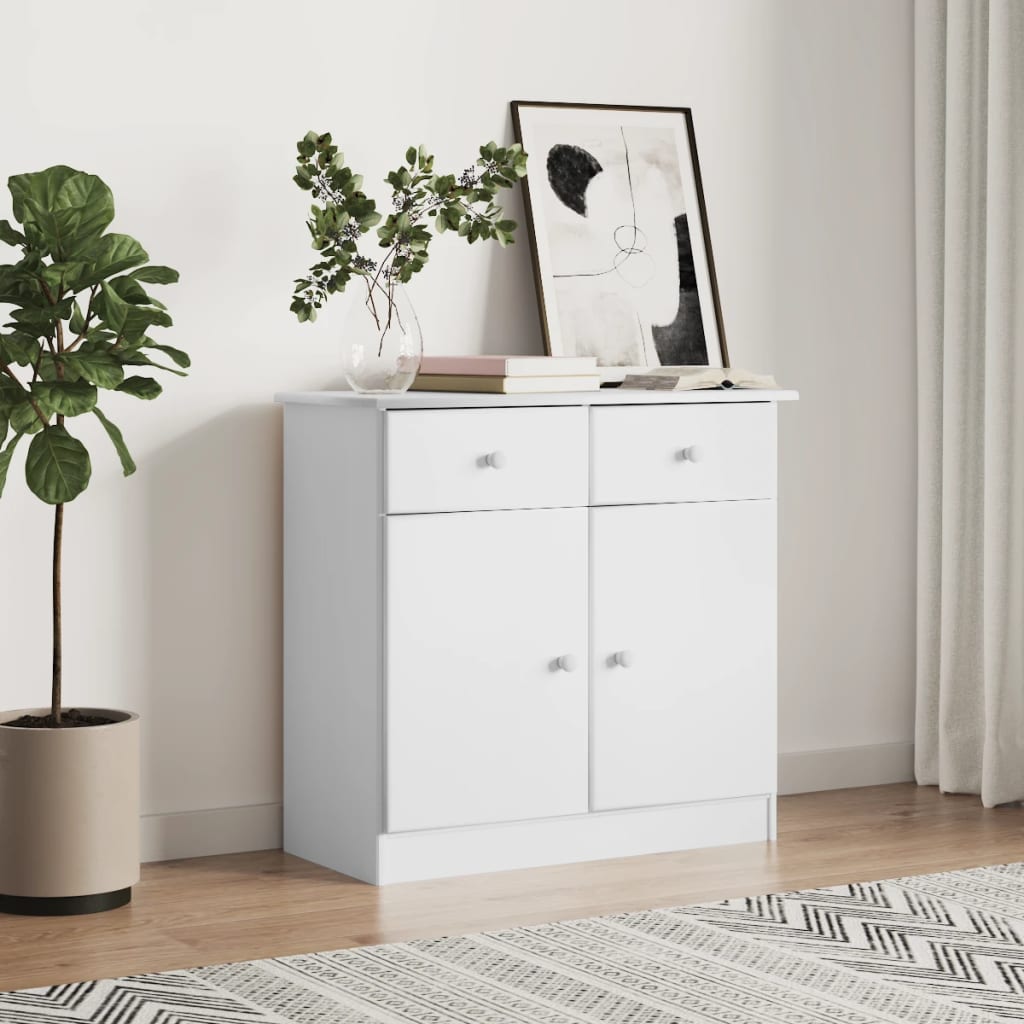 Buffet ALTA blanc 77x35x73 cm bois massif de pin - XIOS