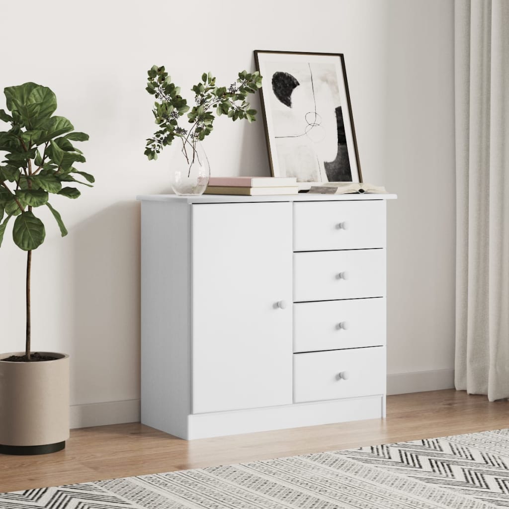 Buffet ALTA blanc 77x35x73 cm bois massif de pin - XIOS