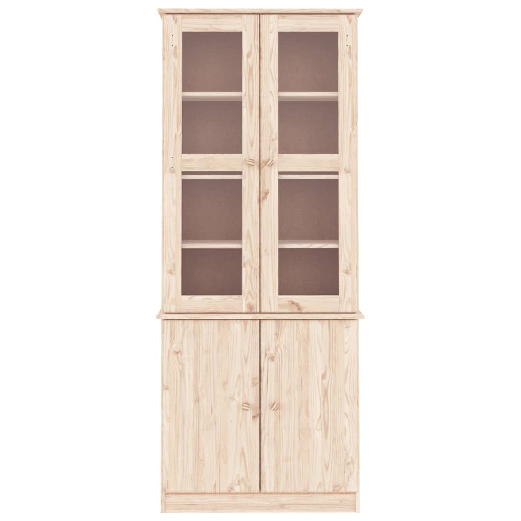 Vitrine en verre ALTA 77x35x186,5 cm bois de pin massif - XIOS