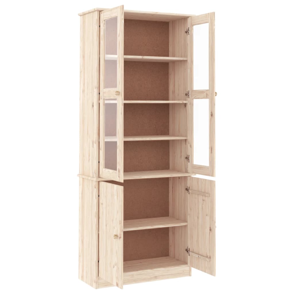 Vitrine en verre ALTA 77x35x186,5 cm bois de pin massif - XIOS