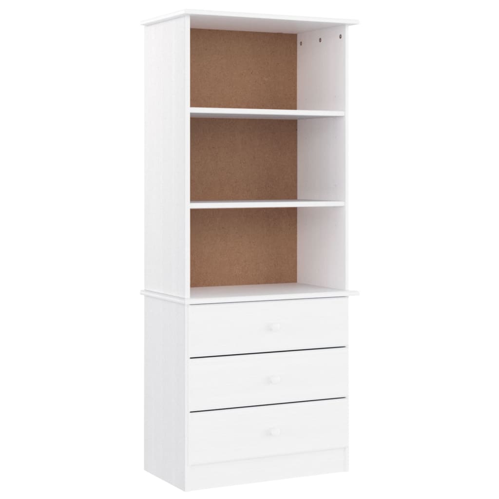 Bibliothèque et tiroirs ALTA blanc 60x35x142 cm bois massif pin - XIOS