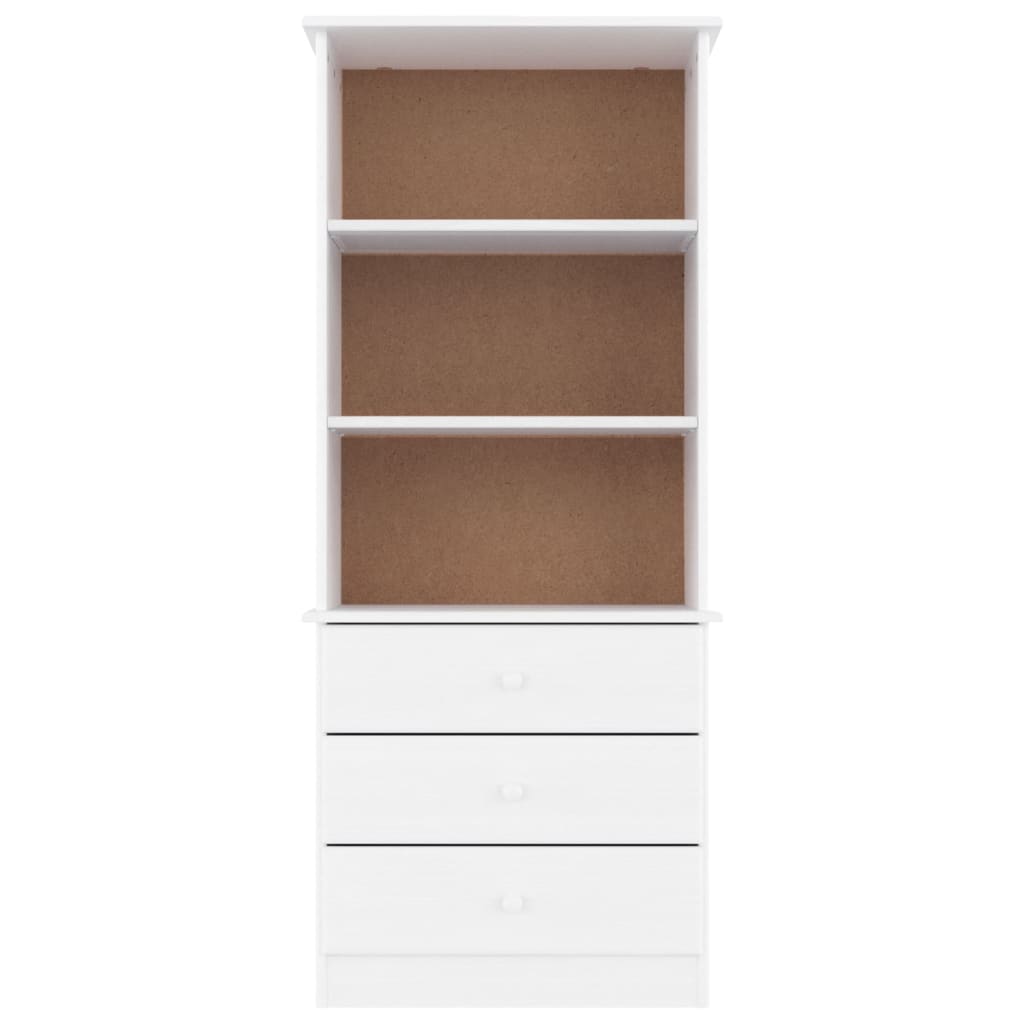 Bibliothèque et tiroirs ALTA blanc 60x35x142 cm bois massif pin - XIOS