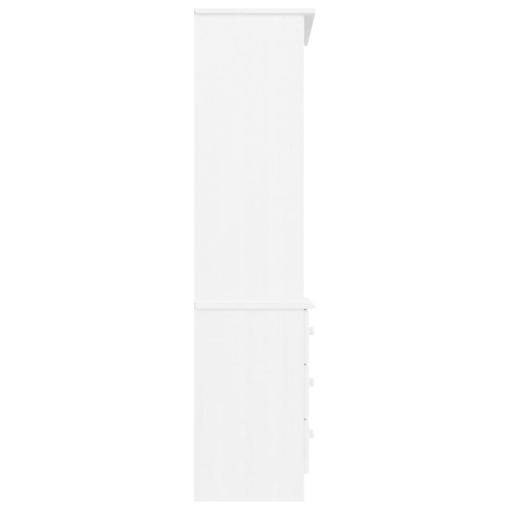 Bibliothèque et tiroirs ALTA blanc 60x35x142 cm bois massif pin - XIOS