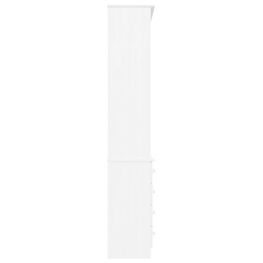 Bibliothèque tiroirs ALTA blanc 77x35x186,5cm bois massif pin - XIOS