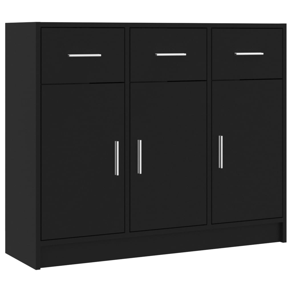 Buffet noir 91x28x75 cm bois d'ingénierie - XIOS