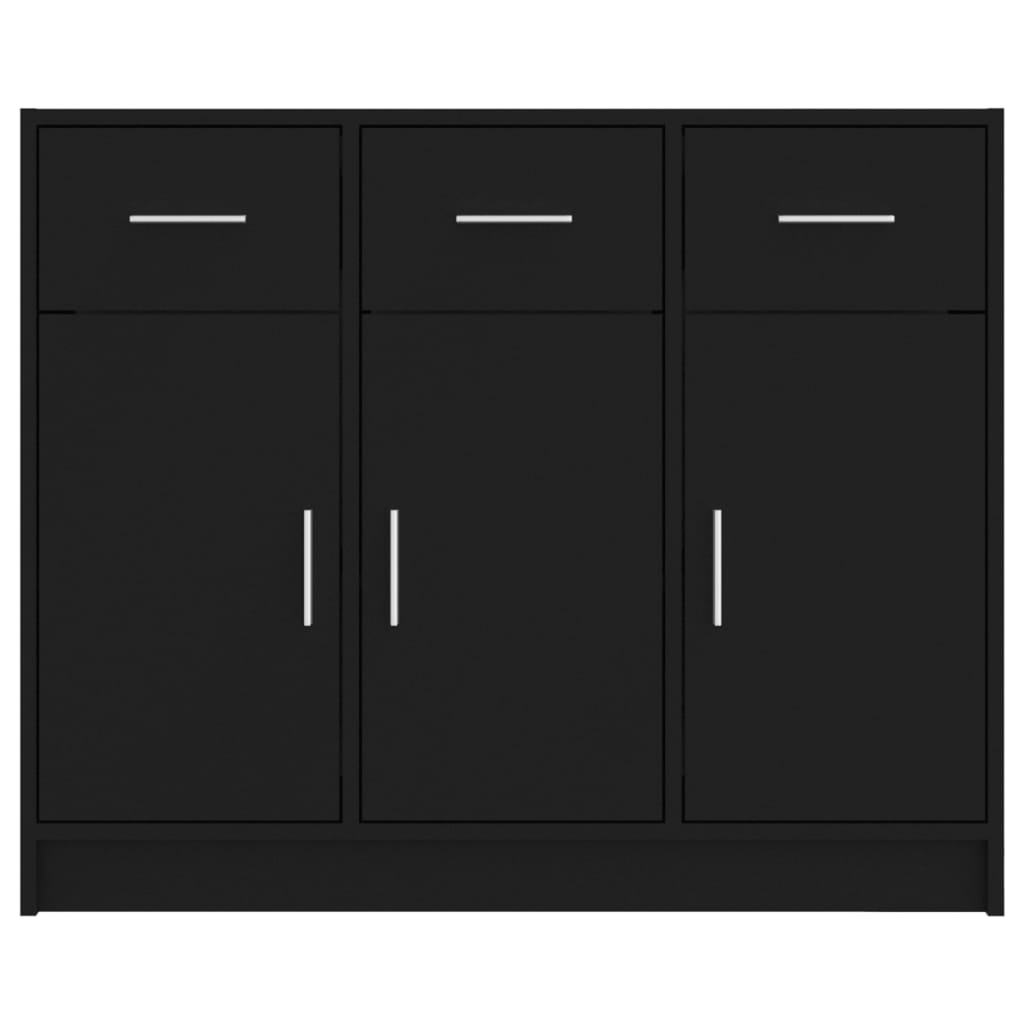 Buffet noir 91x28x75 cm bois d'ingénierie - XIOS