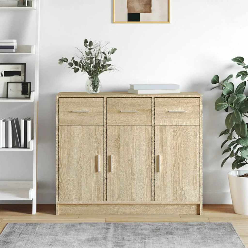 Buffet chêne sonoma 91x28x75 cm bois d'ingénierie - XIOS