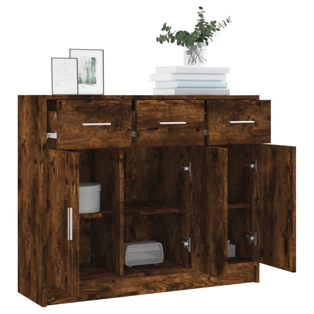 Buffet chêne fumé 91x28x75 cm bois d'ingénierie - XIOS