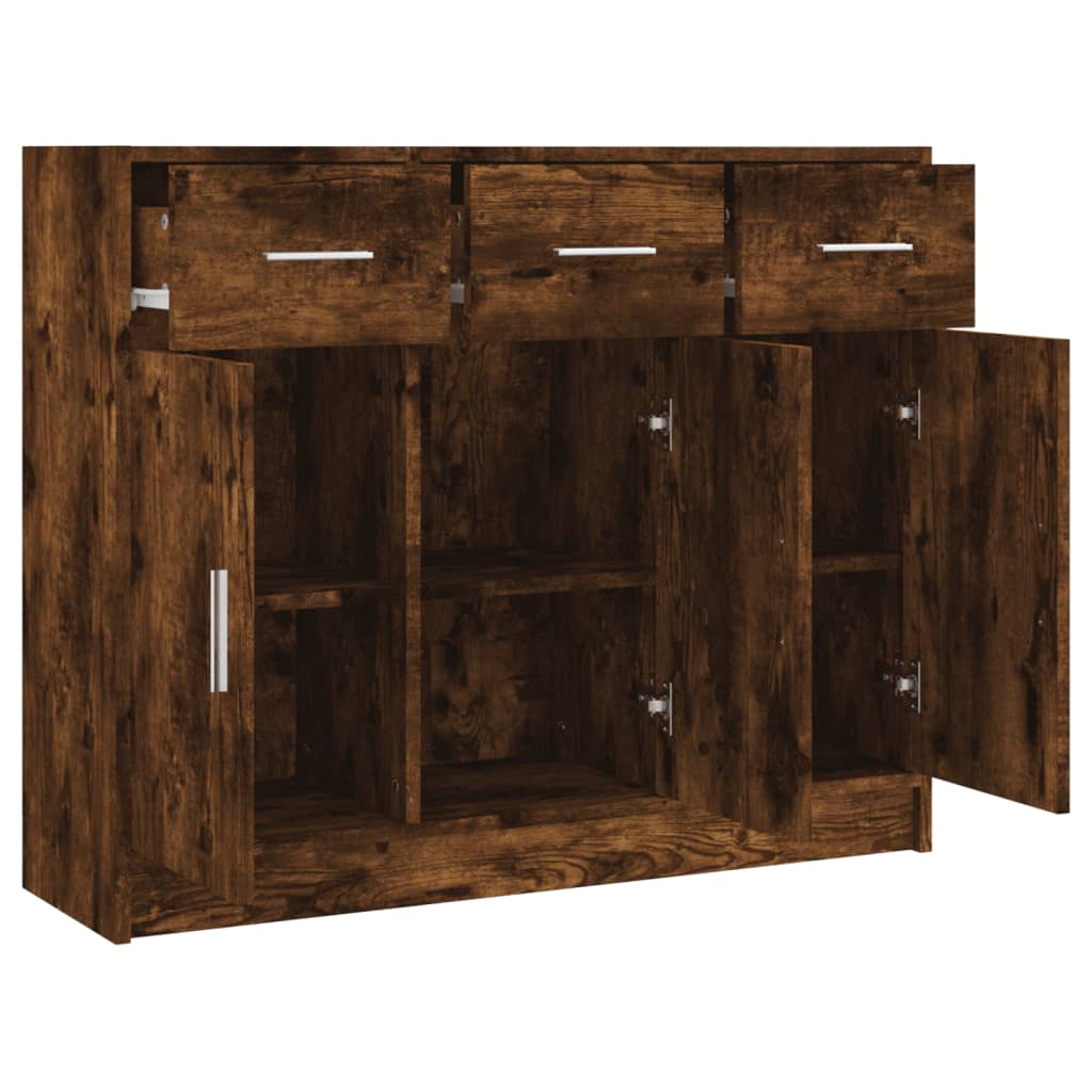 Buffet chêne fumé 91x28x75 cm bois d'ingénierie - XIOS